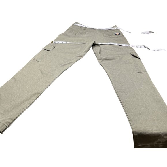 28x30 Mens Dickies Flex Straight‎ Leg Khaki Pants Cargo Slim Taper Olive Green - Picture 5 of 7